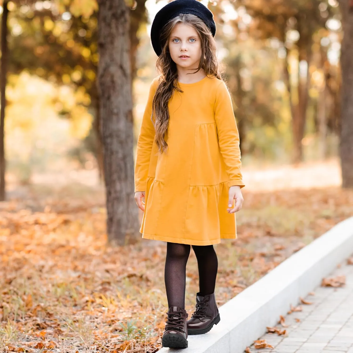 Girls Dress Boots Waterproof Combat Boots Lace Up Side Zipper Patent Ankle Booties for Toddler/Little Kid