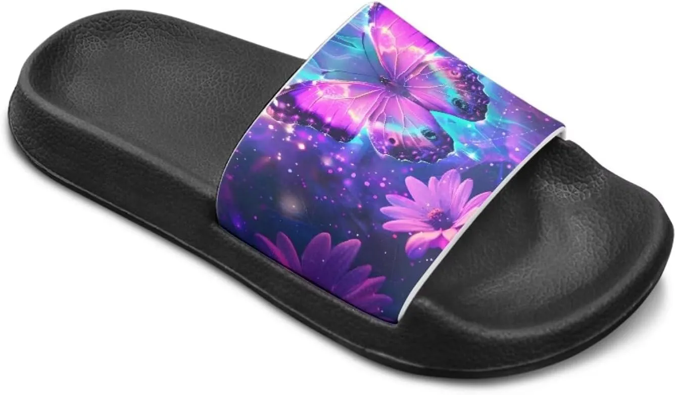 Girls Slide Sandals Non-Slip Shower Shoes for Little Kids Beach Sandals