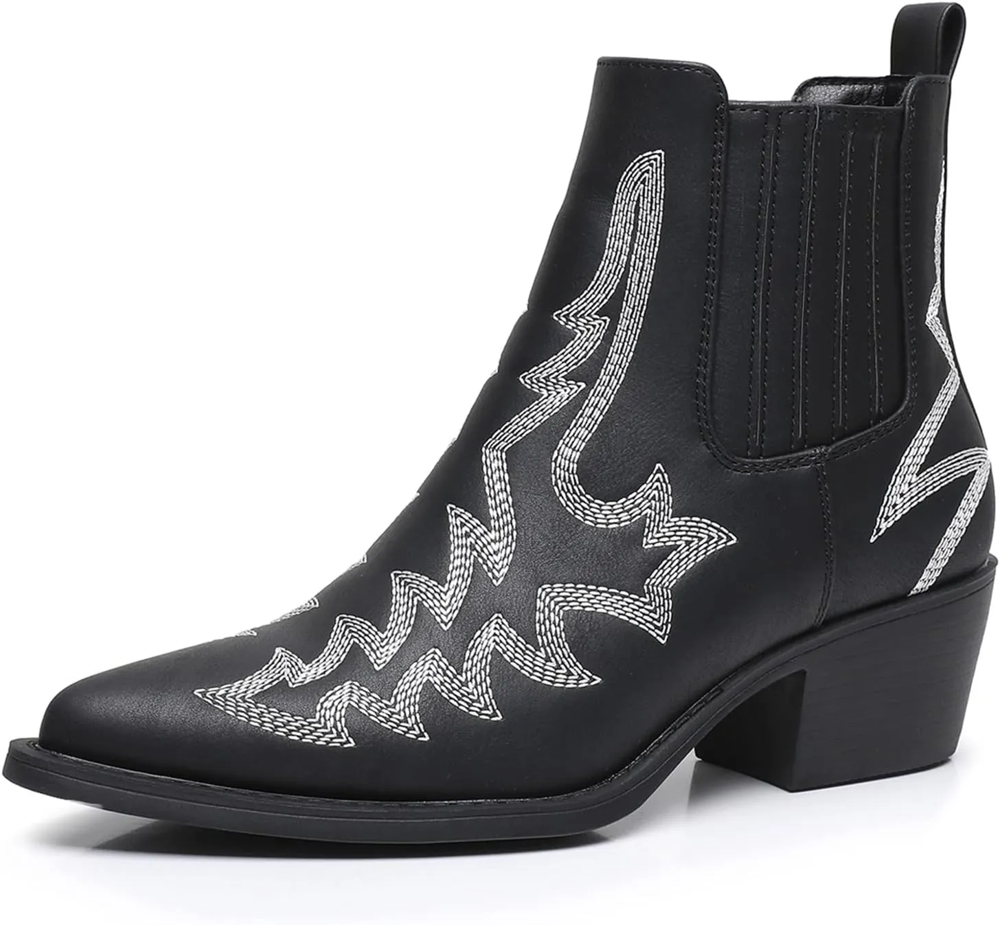 GLOBALWIN Cowboy Boots For Women Pointed Toe Pull On Chelsea Ankle Booties The Western Cowgirl Boots