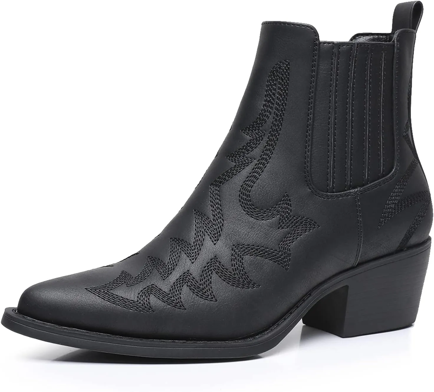 GLOBALWIN Cowboy Boots For Women Pointed Toe Pull On Chelsea Ankle Booties The Western Cowgirl Boots