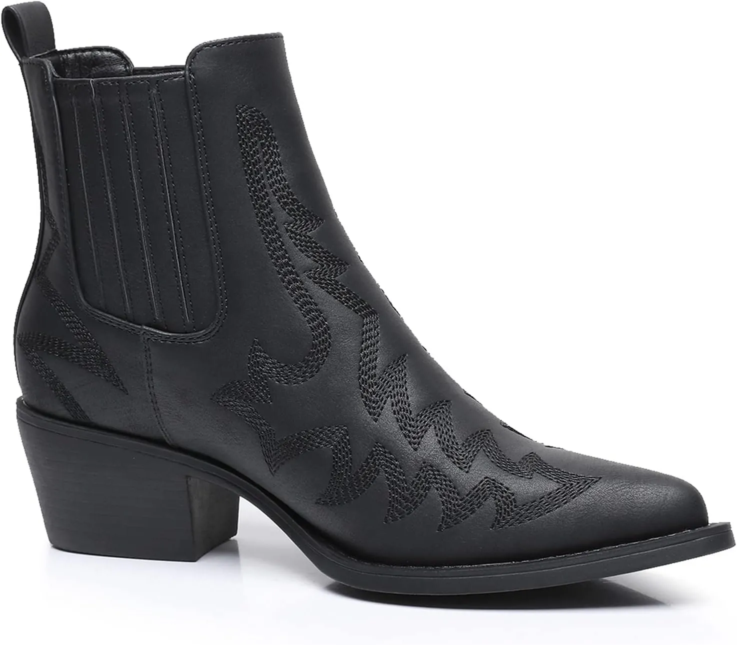 GLOBALWIN Cowboy Boots For Women Pointed Toe Pull On Chelsea Ankle Booties The Western Cowgirl Boots