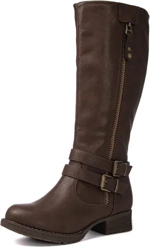 GLOBALWIN Women's Knee High Boots Fashion Comfortable Riding Boots For Women Low Heel