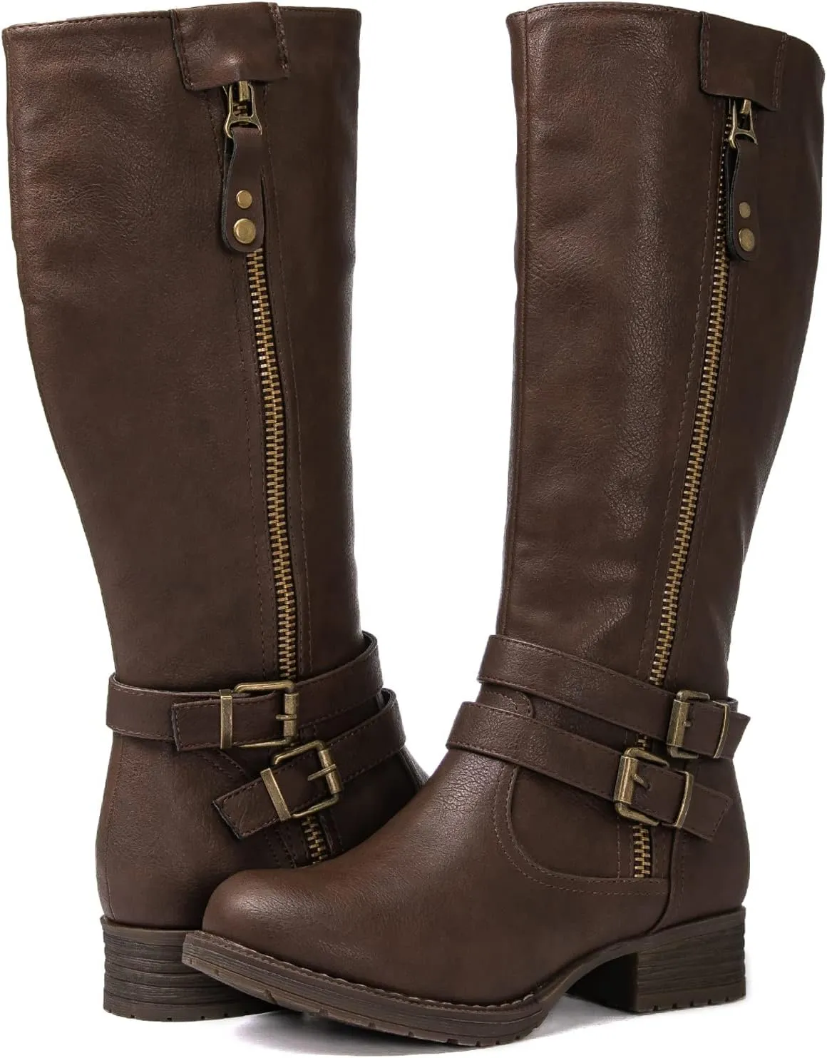 GLOBALWIN Women's Knee High Boots Fashion Comfortable Riding Boots For Women Low Heel