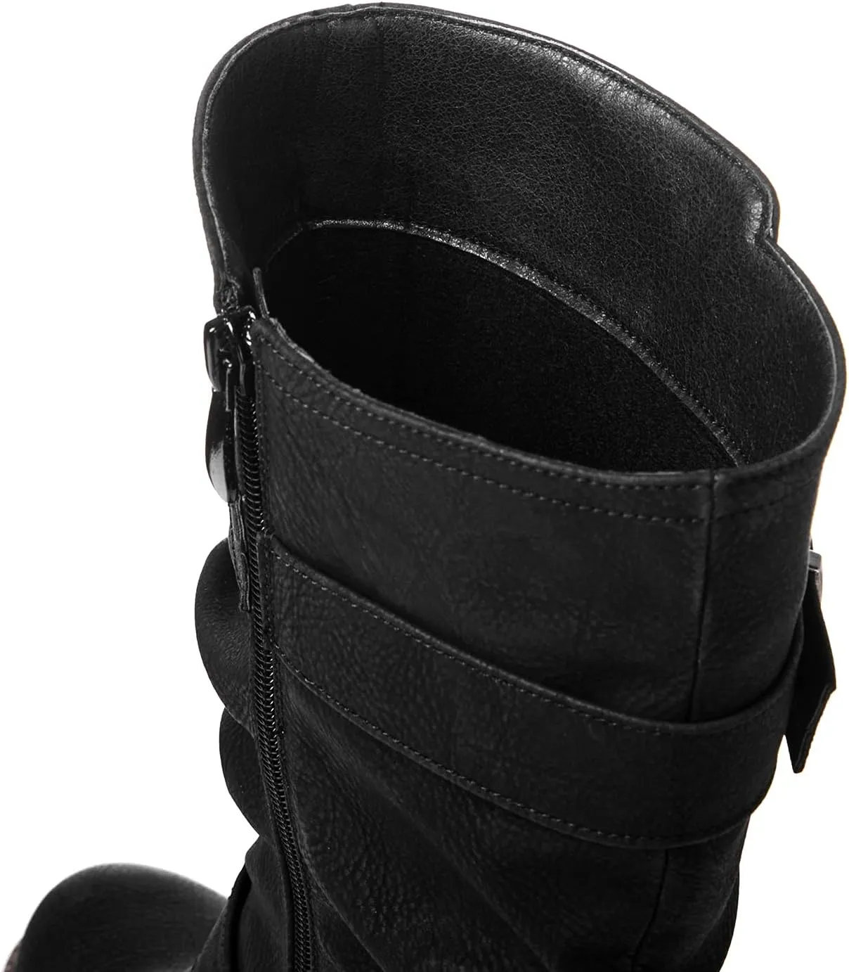 GLOBALWIN Women's Mid Calf Dress Boots Biker Motorcycle Riding Boots Women For Women