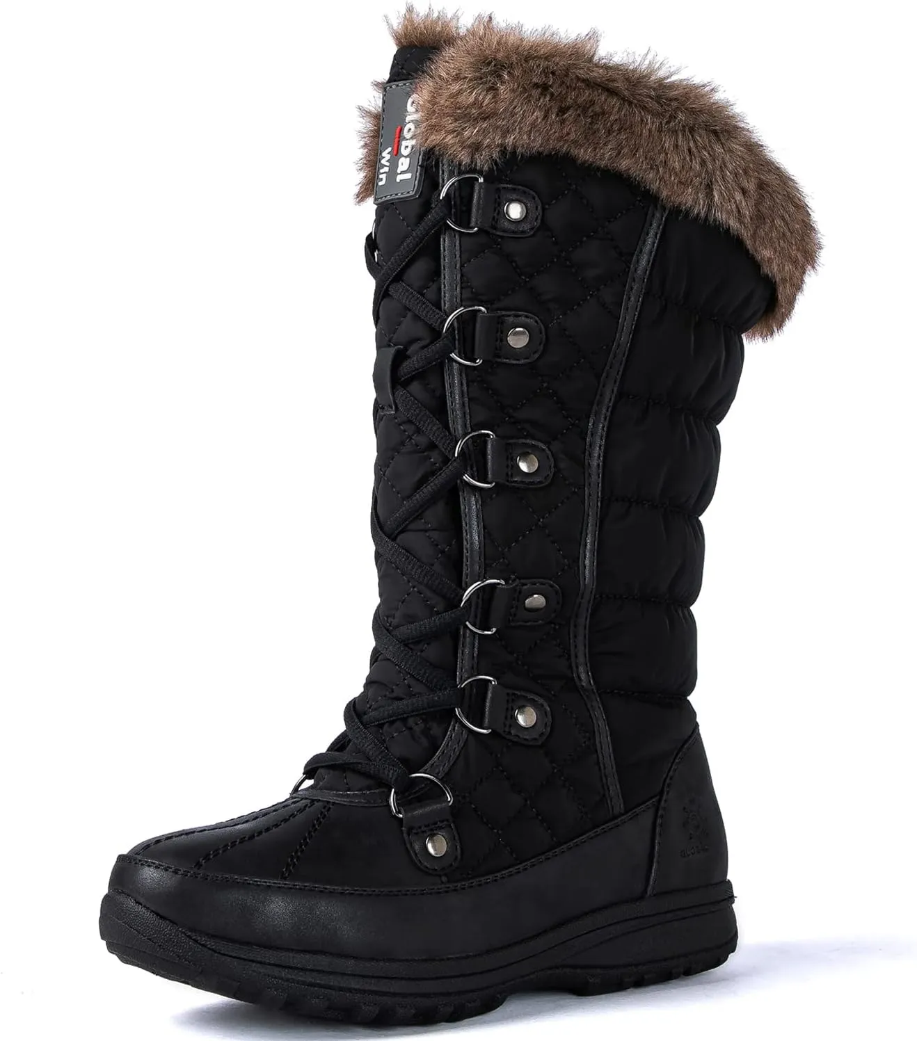 GLOBALWIN Women's Snow Boots Mid Calf Warm Winter Fashion Boots Comfortable Lace-UpWaterproof Boots Insulated Non-Slip Outdoor Shoes for Women