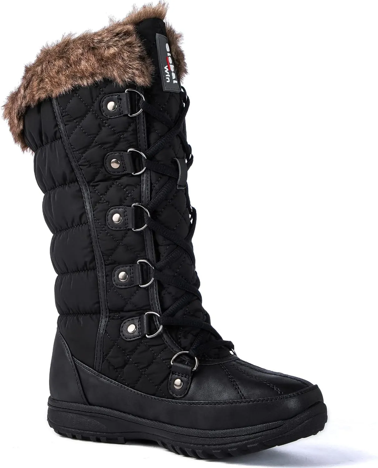 GLOBALWIN Women's Snow Boots Mid Calf Warm Winter Fashion Boots Comfortable Lace-UpWaterproof Boots Insulated Non-Slip Outdoor Shoes for Women