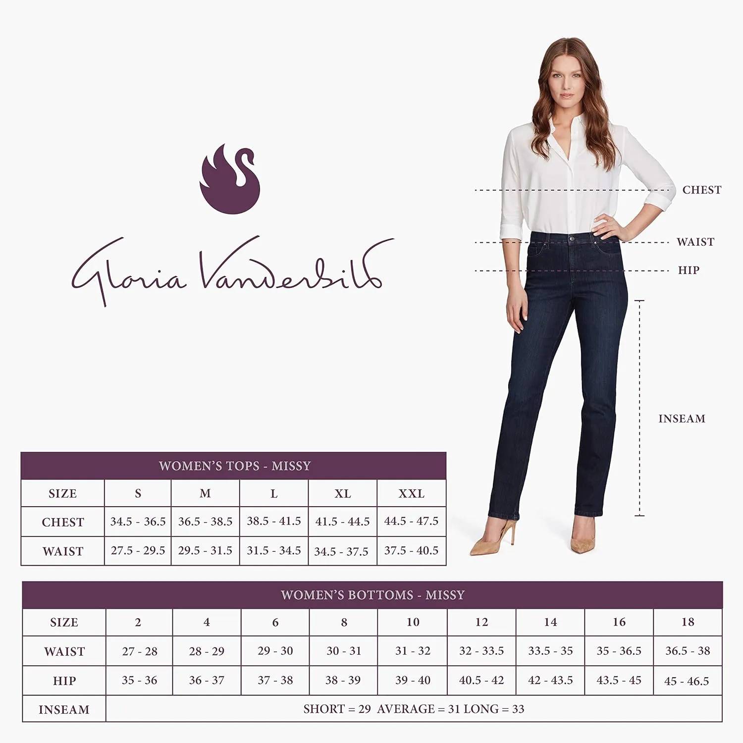 Gloria Vanderbilt Women's Amanda Classic High Rise Tapered Jean