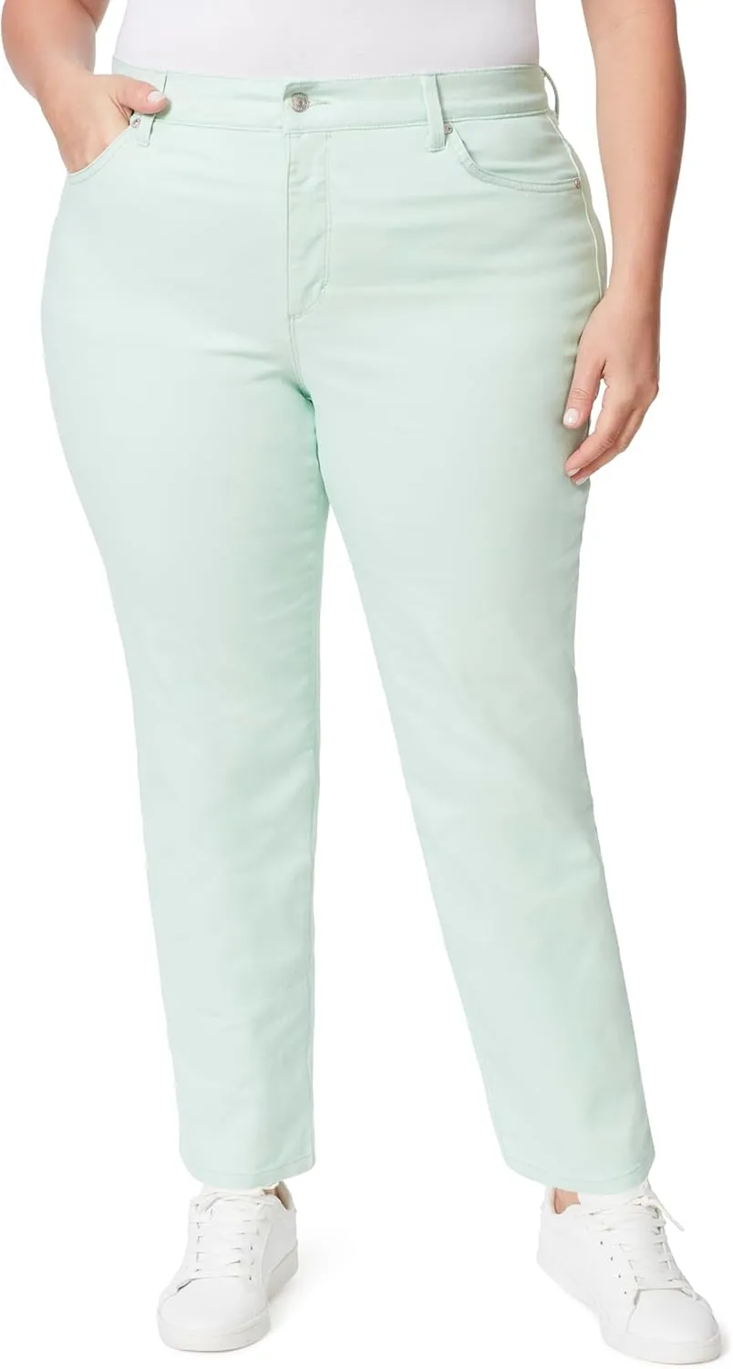 Gloria Vanderbilt Womens Amanda Classic High Rise Tapered Jeans, Jade Breeze, 20 US
