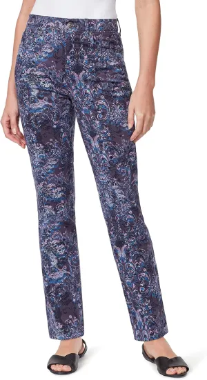 Gloria Vanderbilt Women's Plus Size Amanda Classic High Rise Tapered Jean, Graystone Roman Scrolls