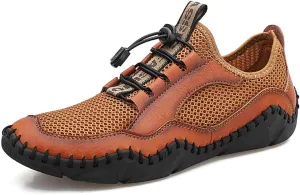 Gospt Mens Mesh Breathable Walking Shoes Slip-on Loafers Summer Beach Sandals