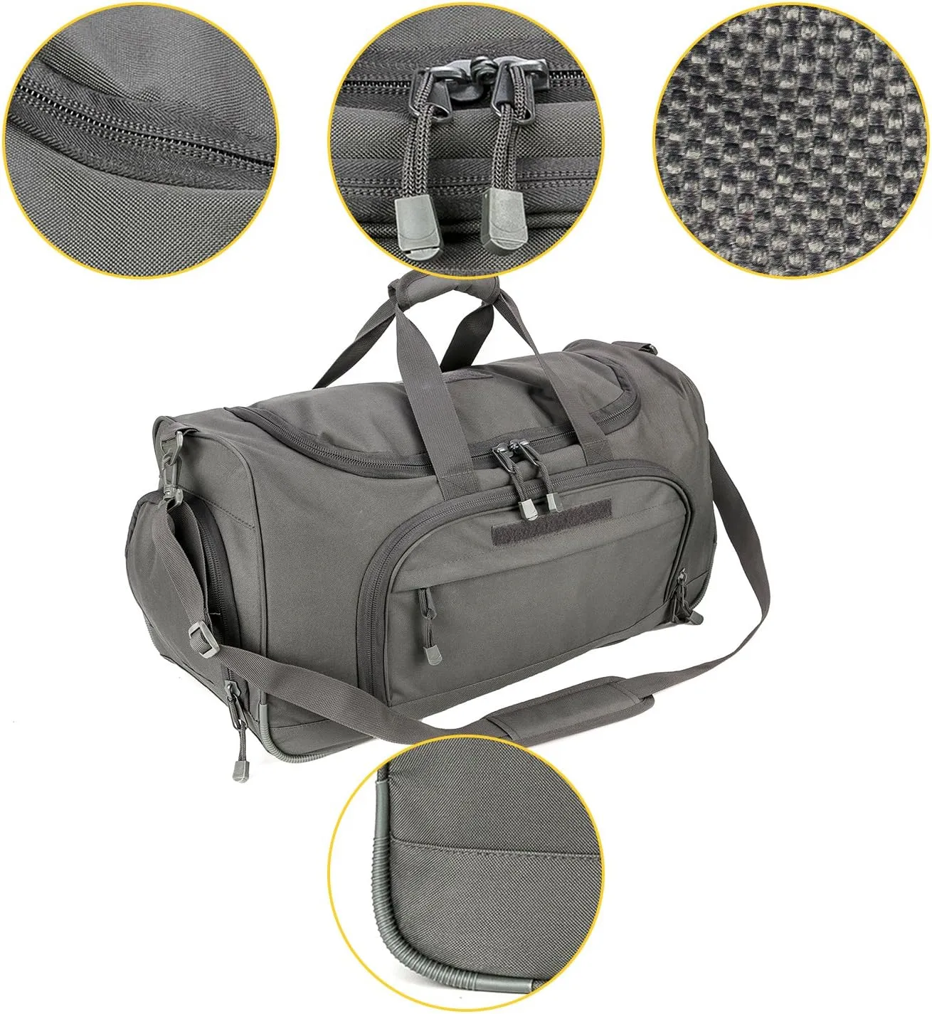 Gym Bag Duffle Bags for Men Women with Shoes Compartment Sport Weekend Travel Overnight Carry On Bag for Tactical Military Travel Work Out Bags (2.0 Grey)