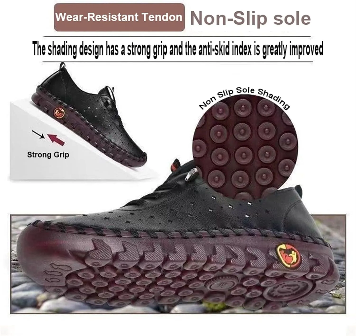 Handmade Tendon Soft Sole Loafers for Women's Comfortable Leather Slip On Low Top Ergonomics Flat Sneakers Non-Slip Breathable Lightweight Bunion Shoes