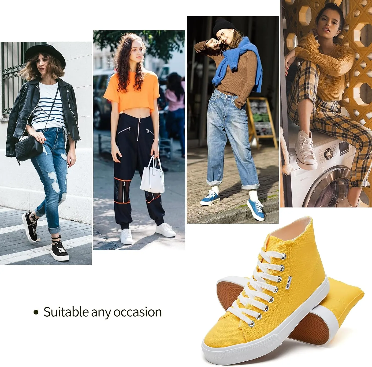 hash bubbie Unisex Canvas High top Sneakers Women's Classic Fashion High Tops Canvas Shoes Casual Tennis Shoes for Men