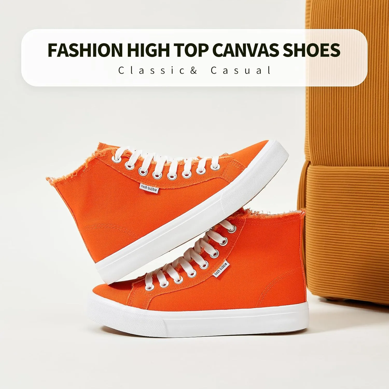 hash bubbie Unisex Canvas High top Sneakers Women's Classic Fashion High Tops Canvas Shoes Casual Tennis Shoes for Men