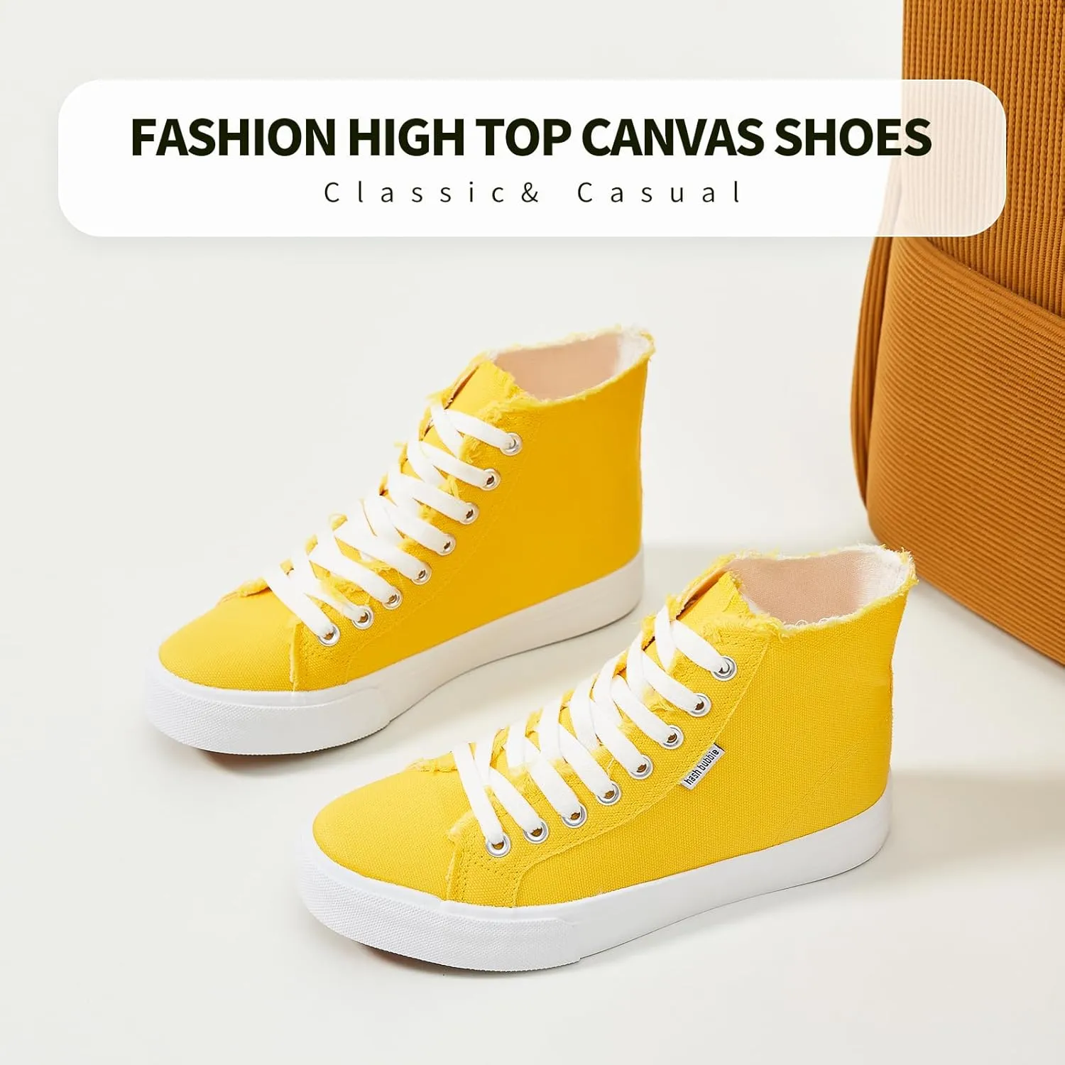 hash bubbie Unisex Canvas High top Sneakers Women's Classic Fashion High Tops Canvas Shoes Casual Tennis Shoes for Men