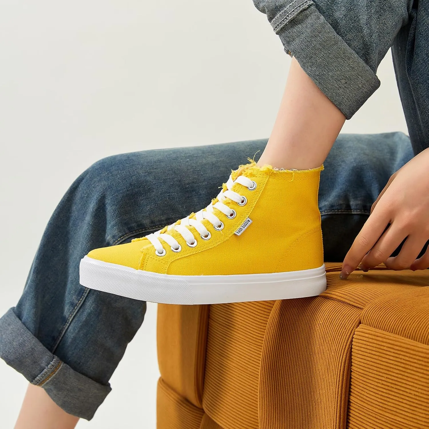 hash bubbie Unisex Canvas High top Sneakers Women's Classic Fashion High Tops Canvas Shoes Casual Tennis Shoes for Men