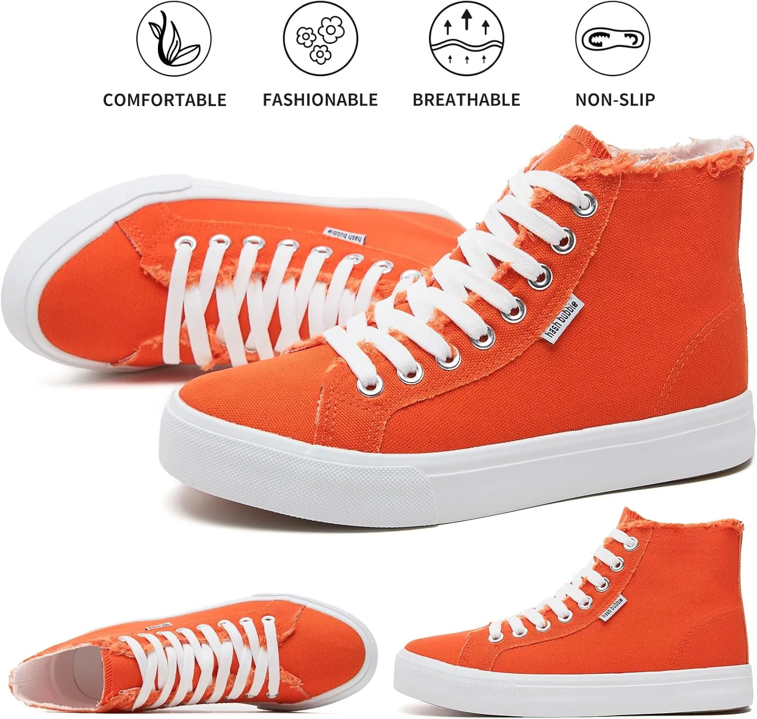hash bubbie Unisex Canvas High top Sneakers Women's Classic Fashion High Tops Canvas Shoes Casual Tennis Shoes for Men