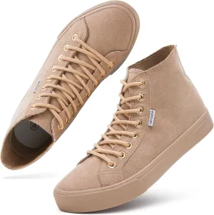 hash bubbie Women's High Top Sneakers Lace up Fashion Sneakers Suede High Tops Shoes Tennis Shoes