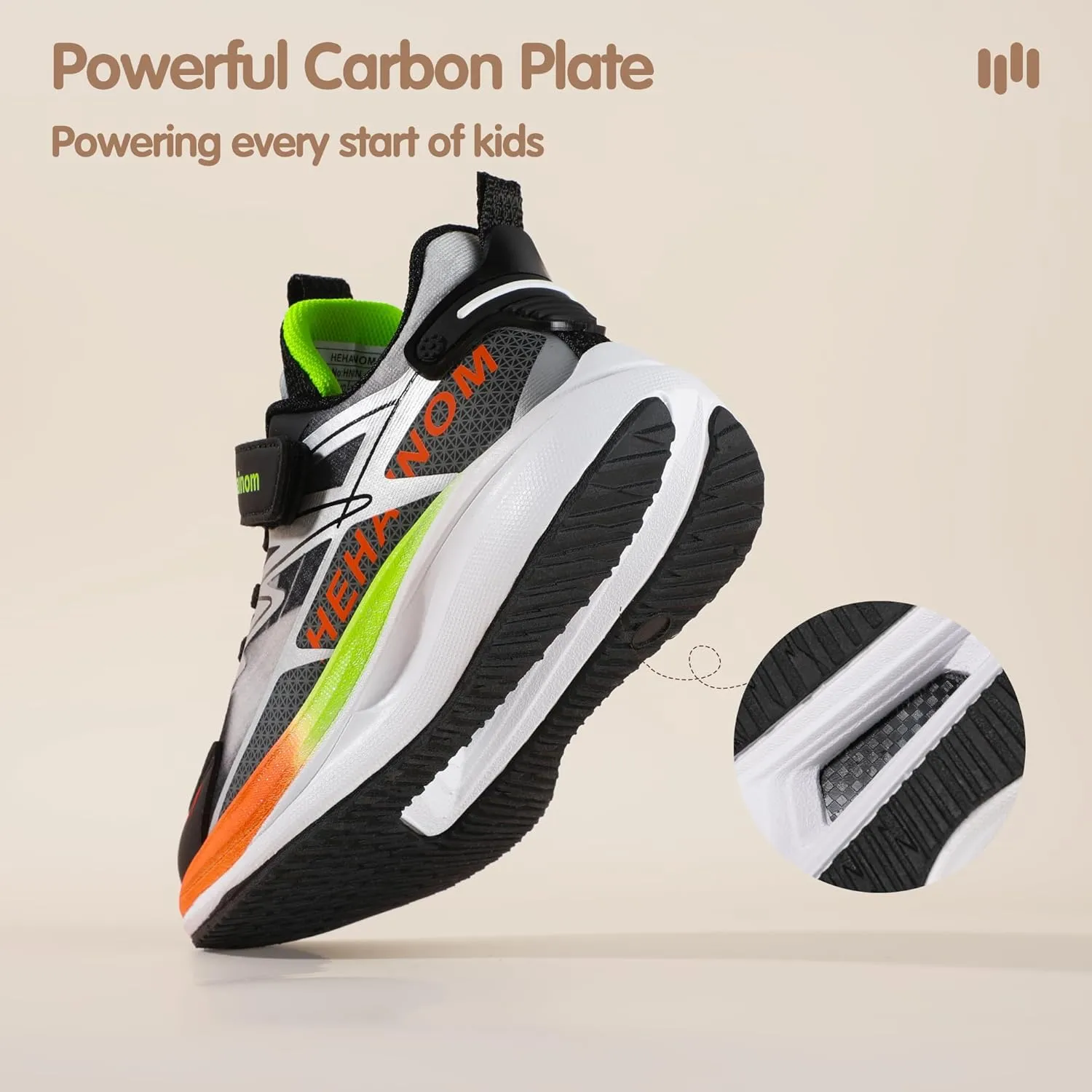 Hehainom Kids Shoes Boys Girls Sneskers Carbon Plated Athletic Running Shoes Toddler Little Big Kid Tennis Shoes