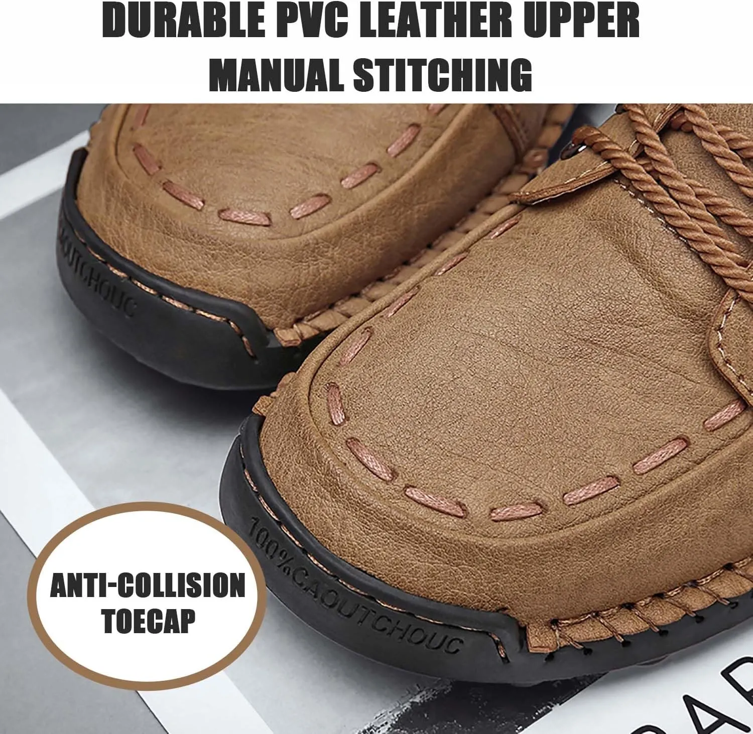 HESBITEUL Unisex Hiking Leather Boots Non-Slip Breathable Chukka with Fur Lining