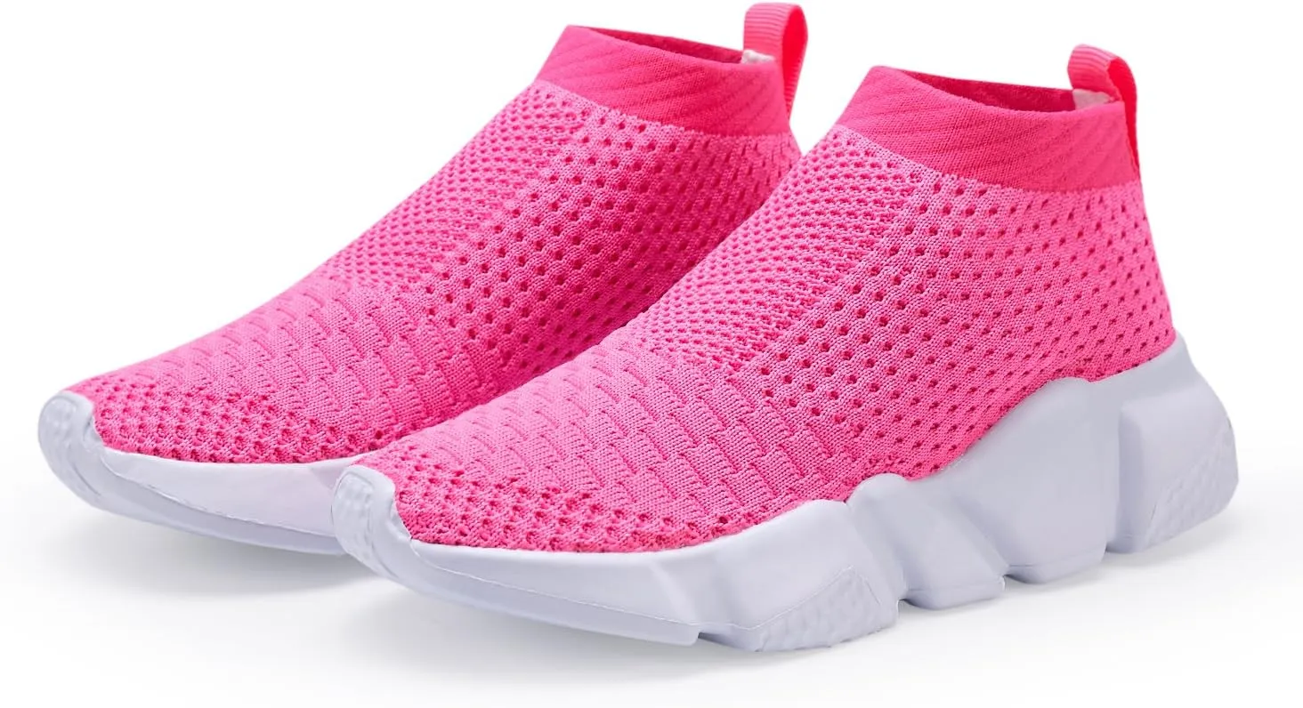 Hetios Girls Sneakers Running Shoes High-Heeled Socks Shoes Boys Athletic Sneakers Kids Sock Shoes (Toddler/Little Kid/Big Kid)