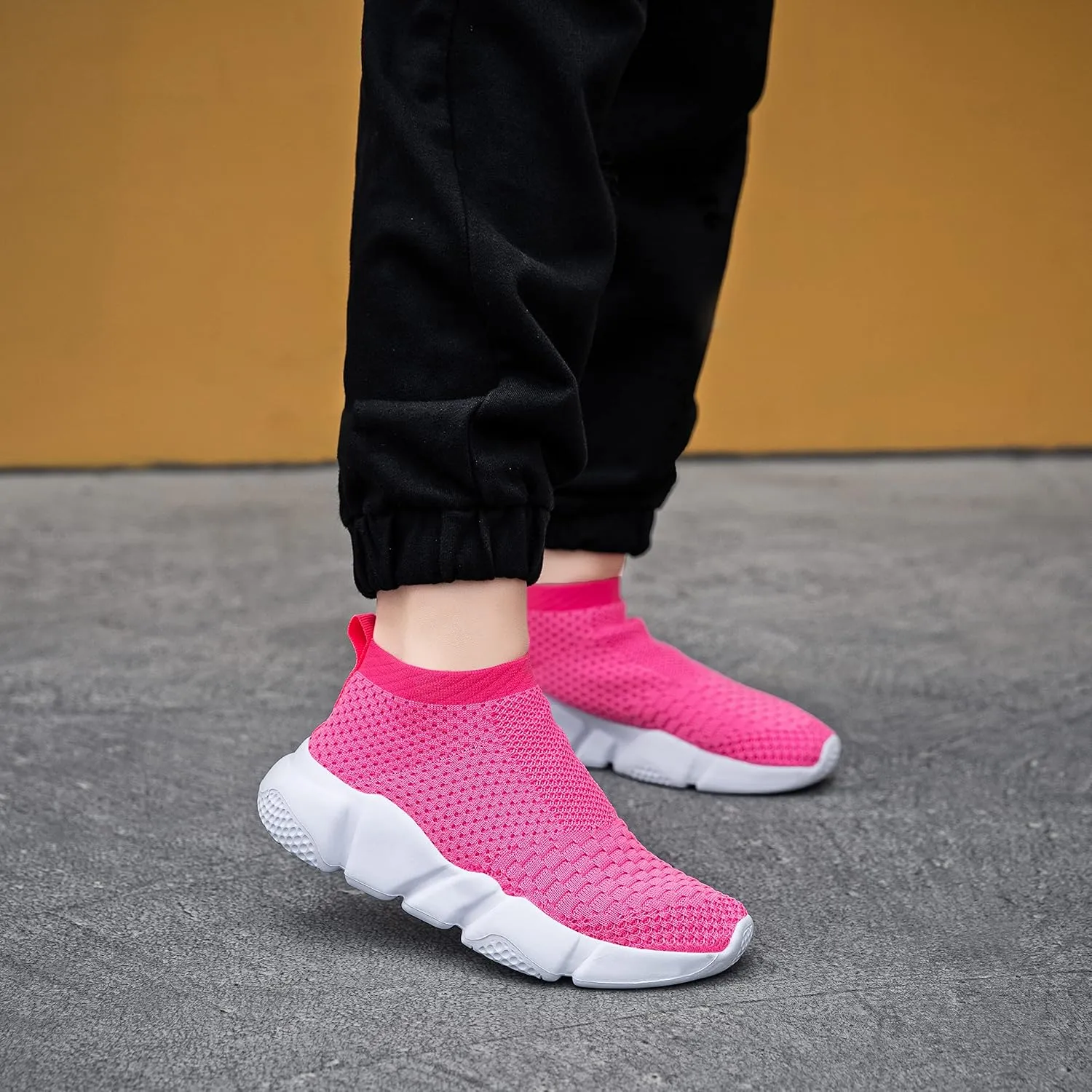 Hetios Girls Sneakers Running Shoes High-Heeled Socks Shoes Boys Athletic Sneakers Kids Sock Shoes (Toddler/Little Kid/Big Kid)