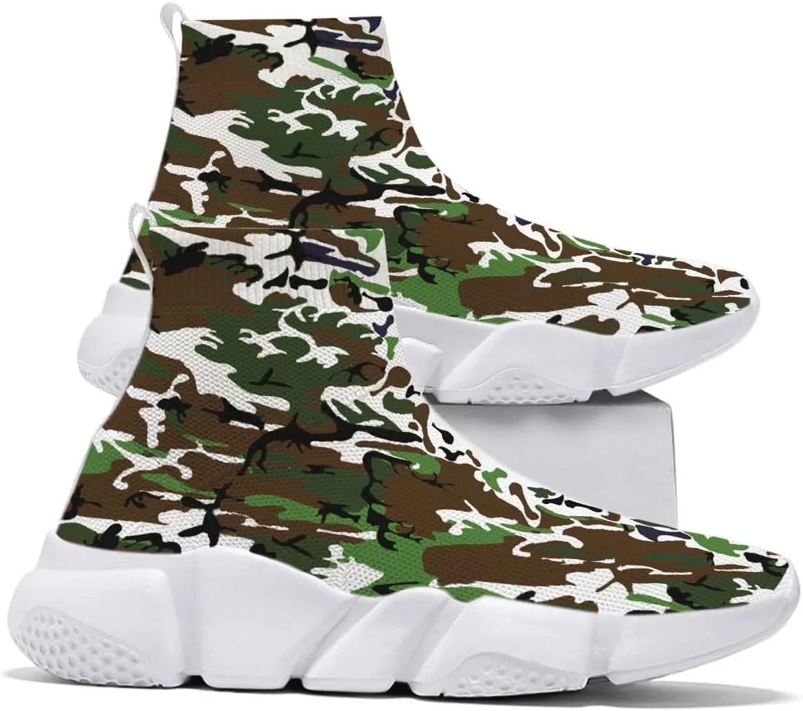 Hetios Womens Fashion Tennis Sneakers White Socks Shoes Graffiti Painted Casual Walking Shoes