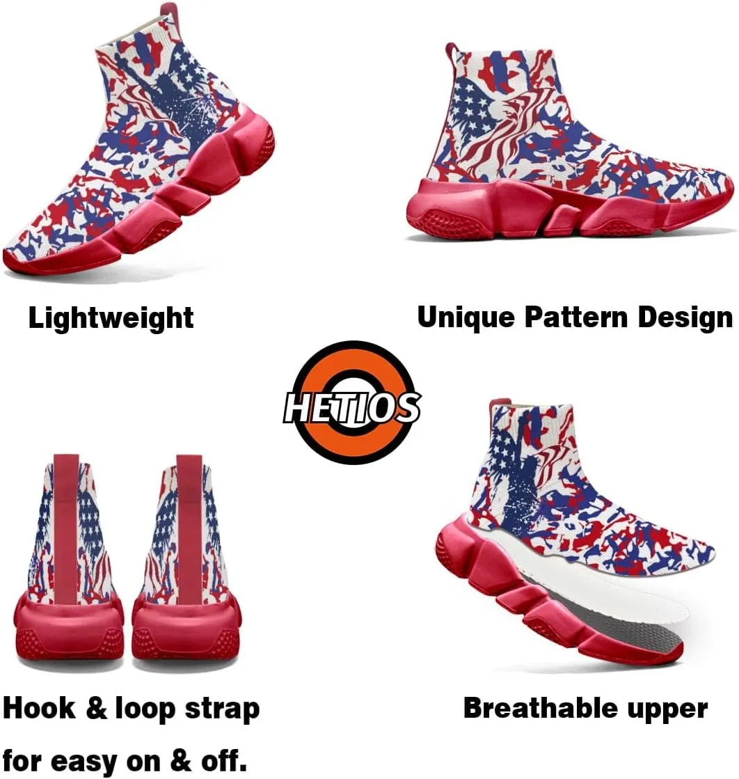 Hetios Womens Fashion Tennis Sneakers White Socks Shoes Graffiti Painted Casual Walking Shoes