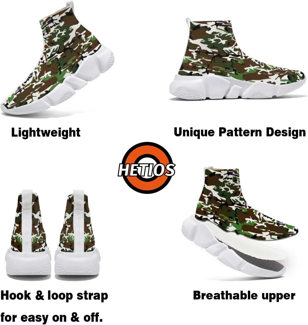 Hetios Womens Fashion Tennis Sneakers White Socks Shoes Graffiti Painted Casual Walking Shoes