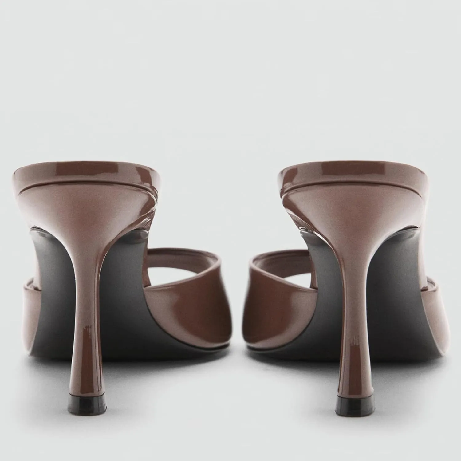 High Heel Mules for Women Slip On Open Pointed Toe Classy Patent Leather Stiletto Pumps Formal Slingback Mule Sandals Dress Walking Shoes