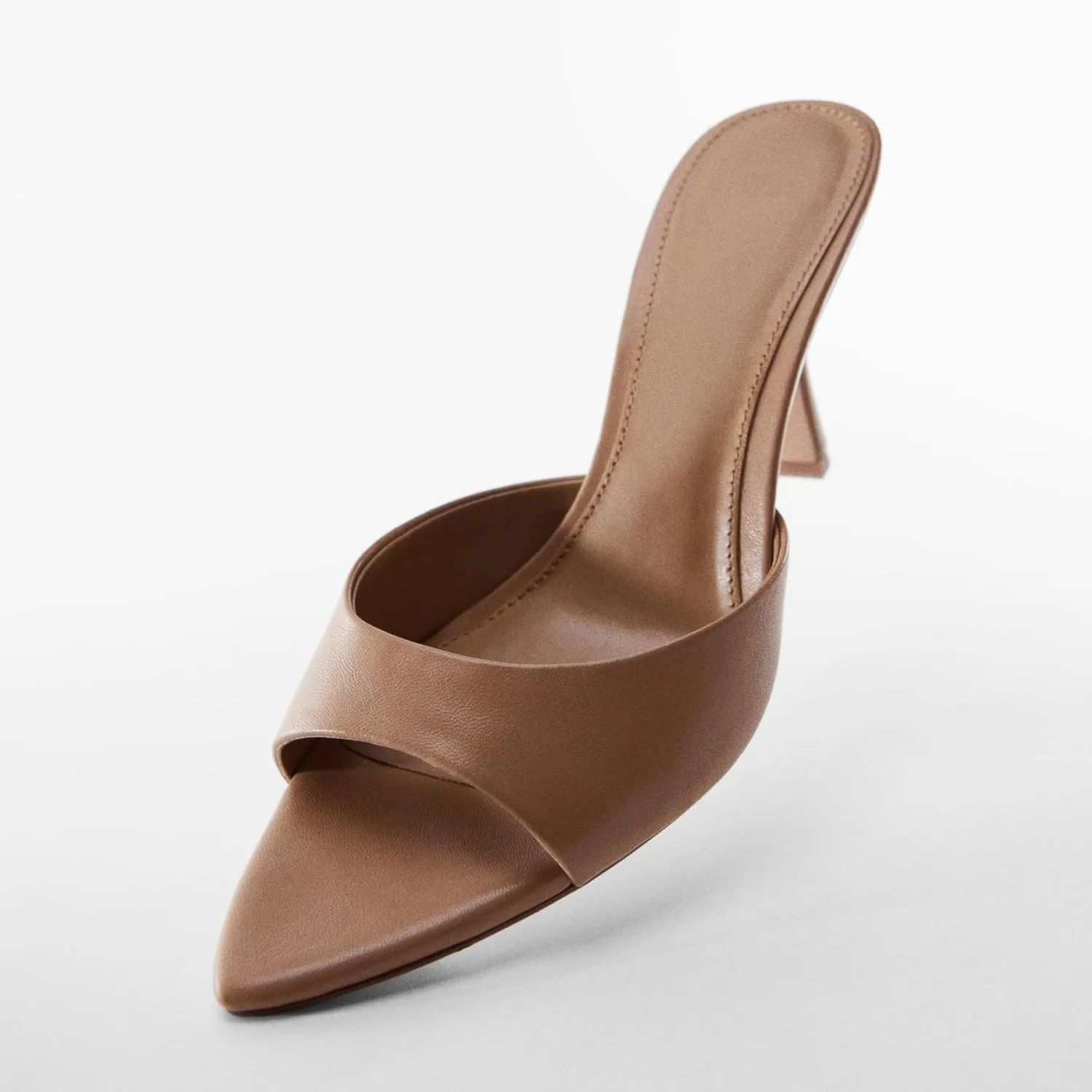 High Heel Mules for Women Slip On Open Pointed Toe Classy Patent Leather Stiletto Pumps Formal Slingback Mule Sandals Dress Walking Shoes