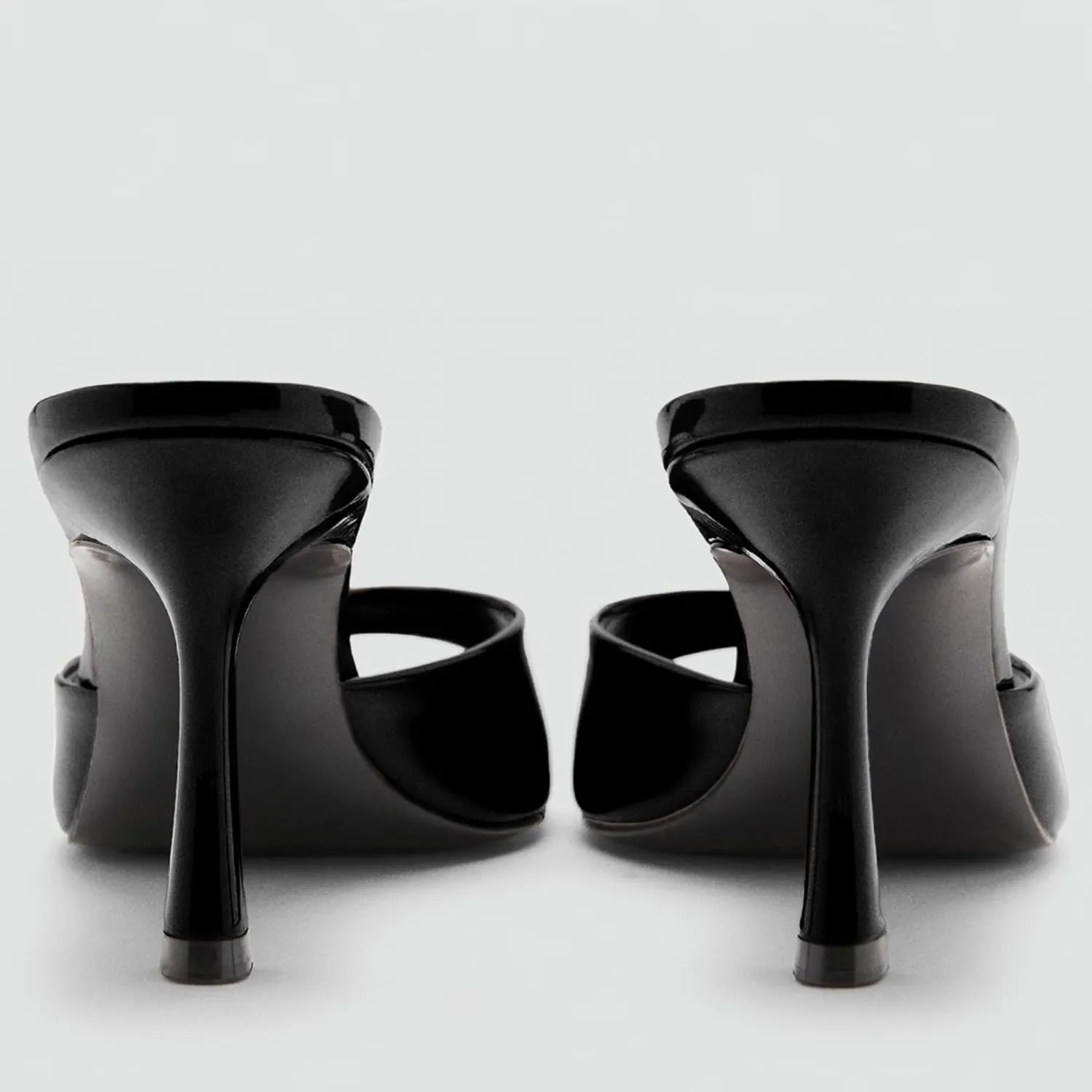 High Heel Mules for Women Slip On Open Pointed Toe Classy Patent Leather Stiletto Pumps Formal Slingback Mule Sandals Dress Walking Shoes