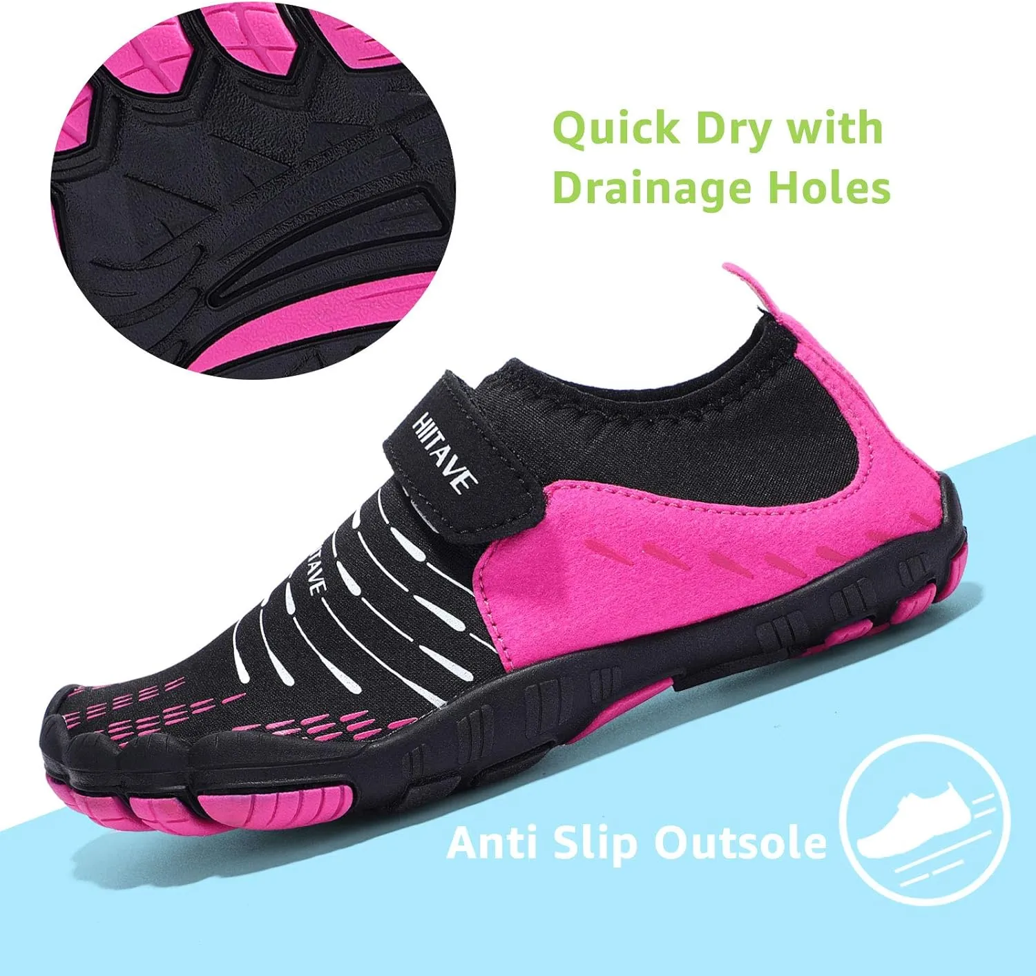 HIITAVE Boys & Girls Water Shoes Quick Drying Sports Aqua Athletic Sneakers Lightweight Sport Shoes(Little Kid/Big Kid)