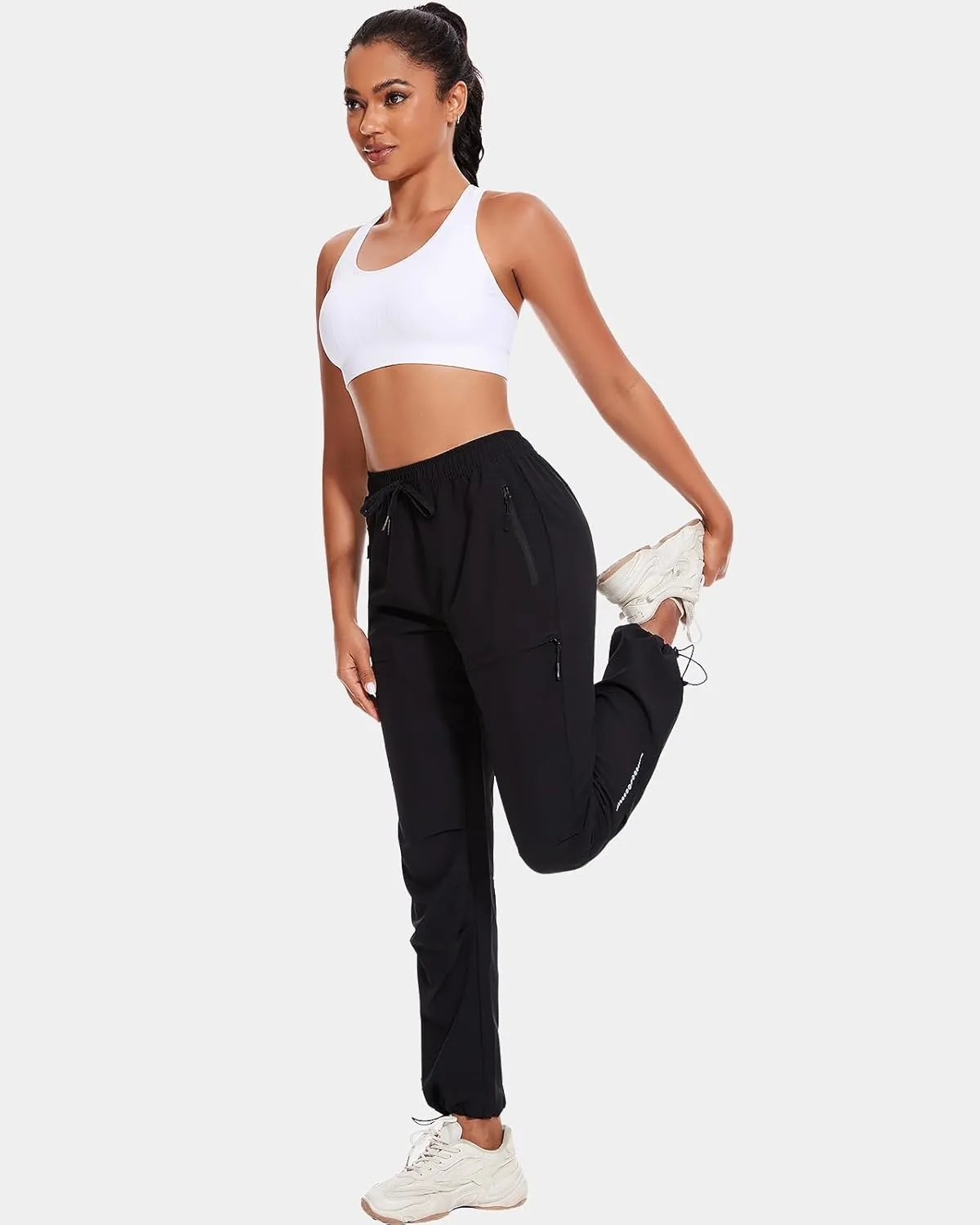 Hiking Pants Women Cargo Joggers for Women Summer Golf Travel Pant Lightweight Elastic Quick Dry Water Resistant with Pockets