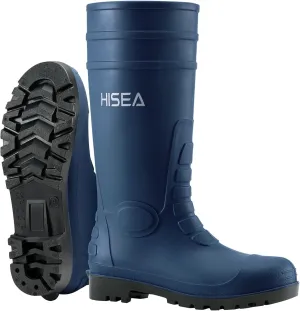 HISEA Men's Rain Boots with Steel Shank, Waterproof Rubber Boots Protective Footwear Seamless PVC Rainboots Outdoor Work Boots Durable Garden Fishing Tall Knee Boot for Agriculture and Industrial Working