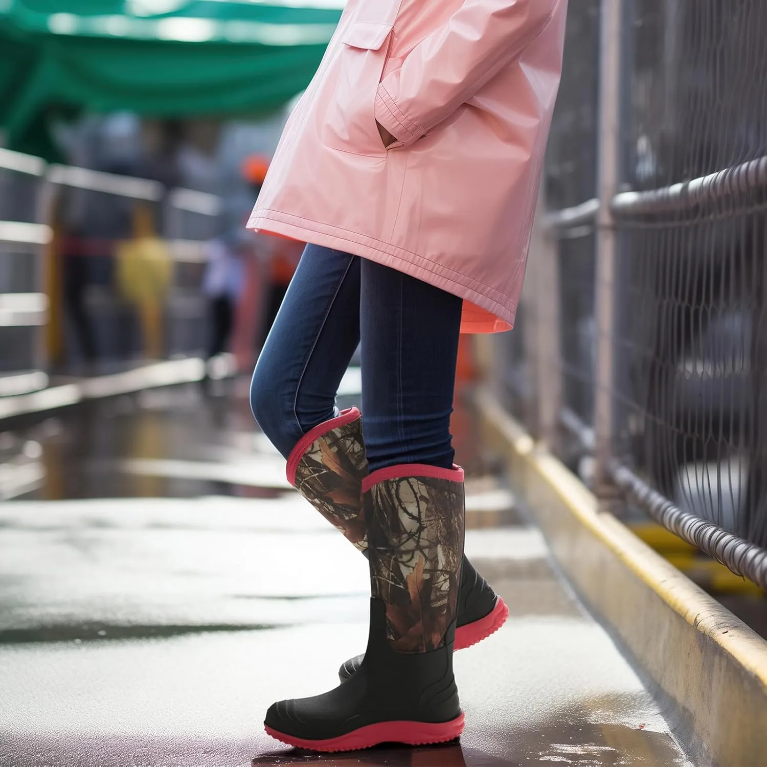 HISEA Muck Boots - Waterproof Tall Garden Boots, Insulated Neoprene Rubber for Outdoor Activities: Hunting, Gardening, Farming, Muddy Yard Work, Sizes US Women 6-11
