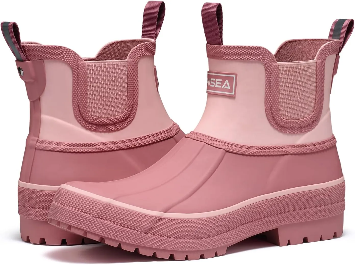 HISEA Women's Duck Chelsea Rain Boots Waterproof Short Garden Boot Outdoor Mud Boots