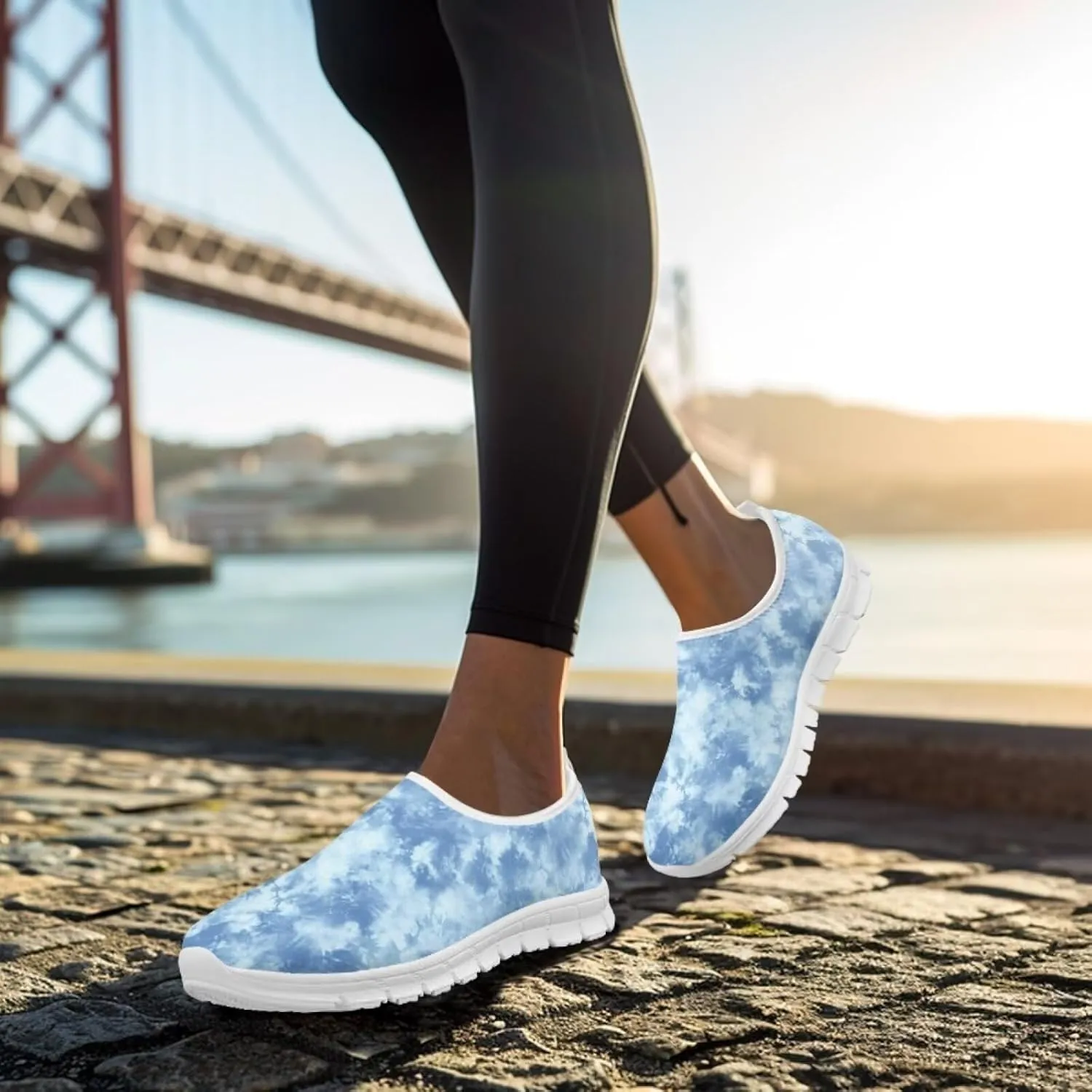 Howilath Dog Paw Print Slip on Loafers for Women Anti-Skid Running Sneakers Breathable Casual Shoes