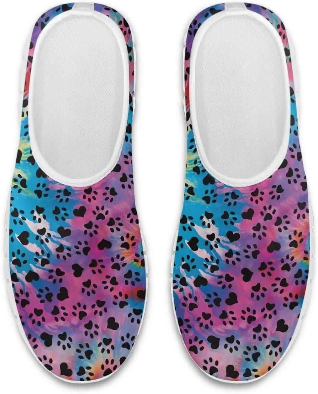 Howilath Dog Paw Print Slip on Loafers for Women Anti-Skid Running Sneakers Breathable Casual Shoes
