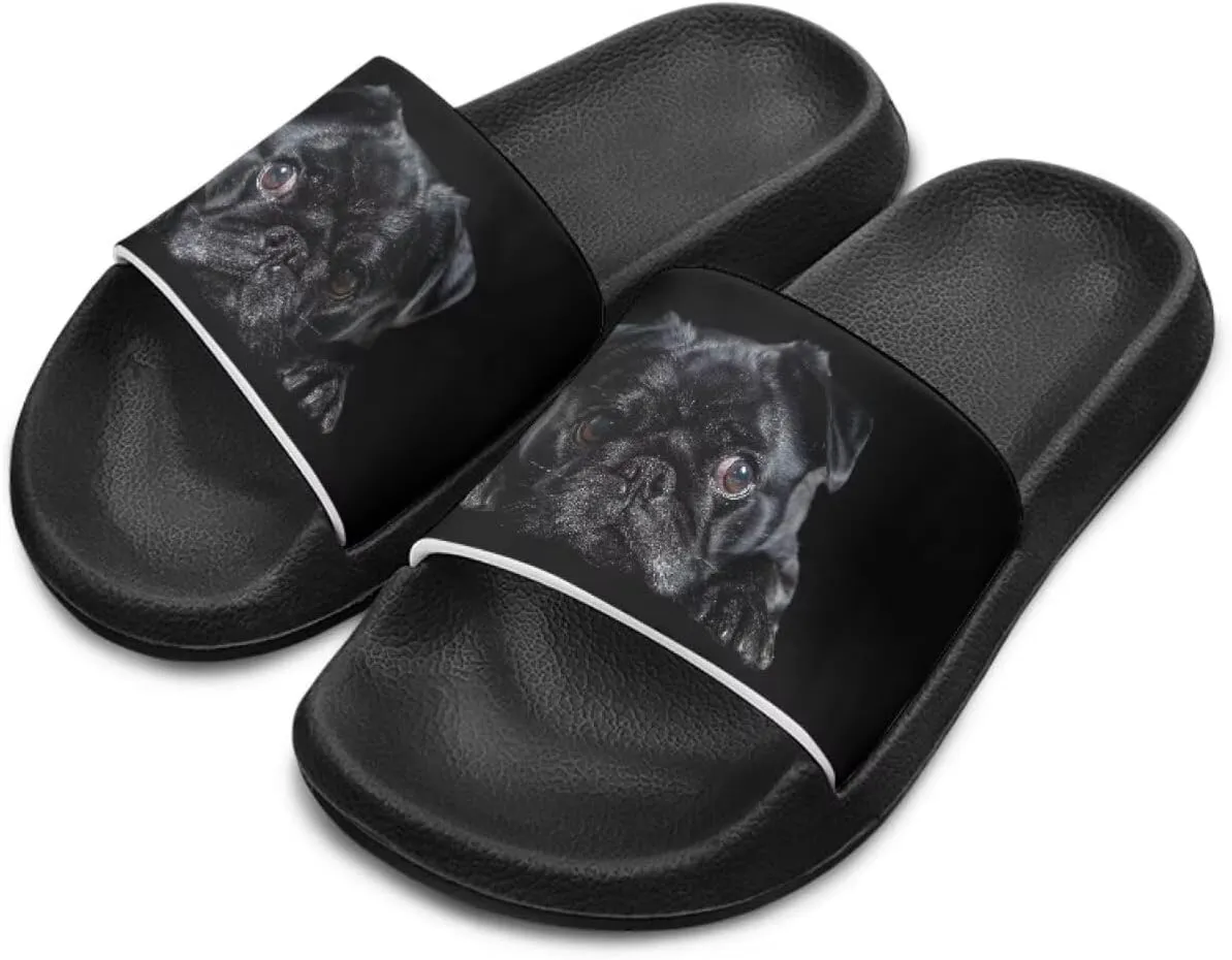 Howilath Dog Print Slides for Boys Beach Summer Kids Sandals Open Toe Non-Slip Children Slippers Indoor Outdoor Shoes