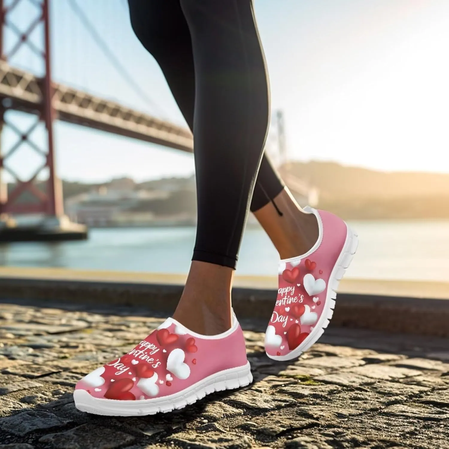 Howilath Valentine's Slip on Loafers for Women Running Sneakers Tennis Shoes Walking Casual Loafers