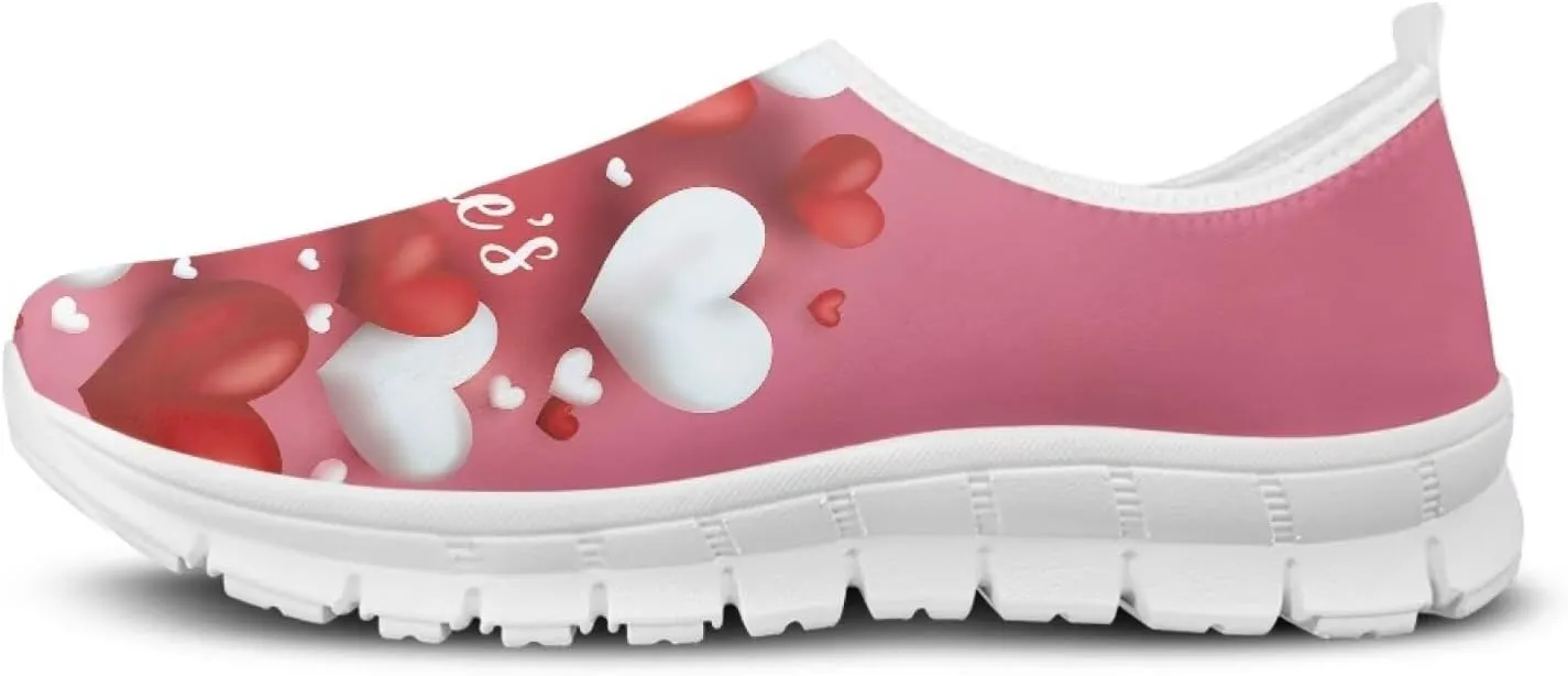 Howilath Valentine's Slip on Loafers for Women Running Sneakers Tennis Shoes Walking Casual Loafers