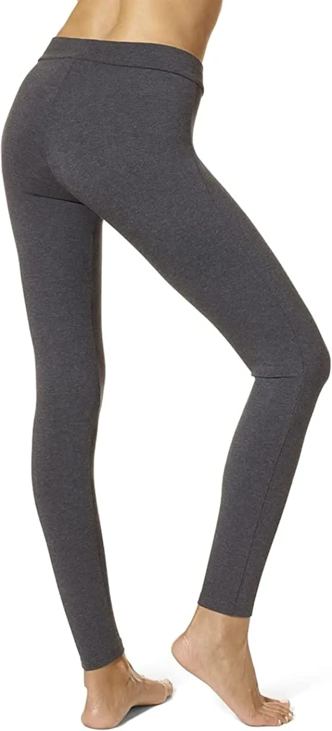 HUE Women's Wide Waistband Blackout Cotton Leggings, Assorted