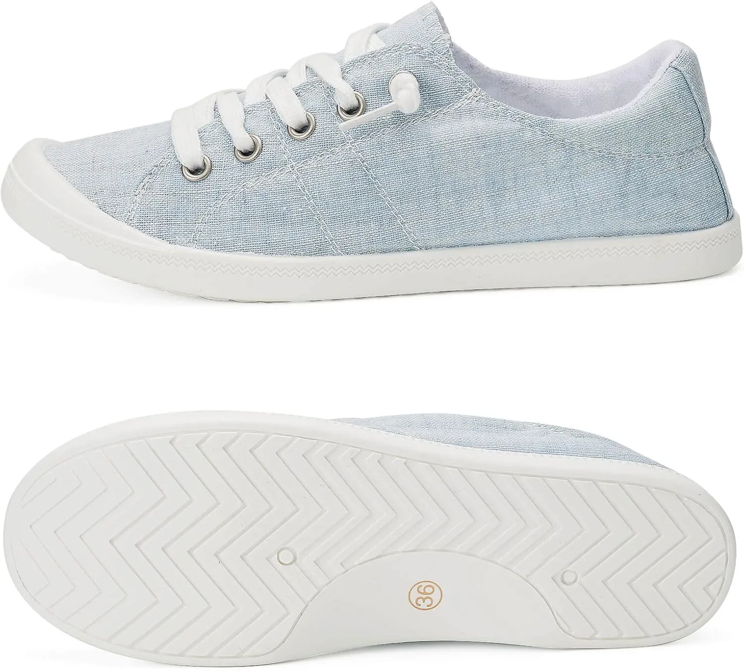 Hxlber Women's Low Top Sneaker - Round Toe Comfort Casual Canvas Shoes Fashion Sneakers for Walking for Women