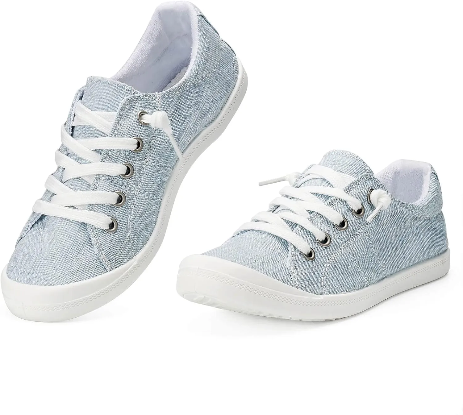 Hxlber Women's Low Top Sneaker - Round Toe Comfort Casual Canvas Shoes Fashion Sneakers for Walking for Women