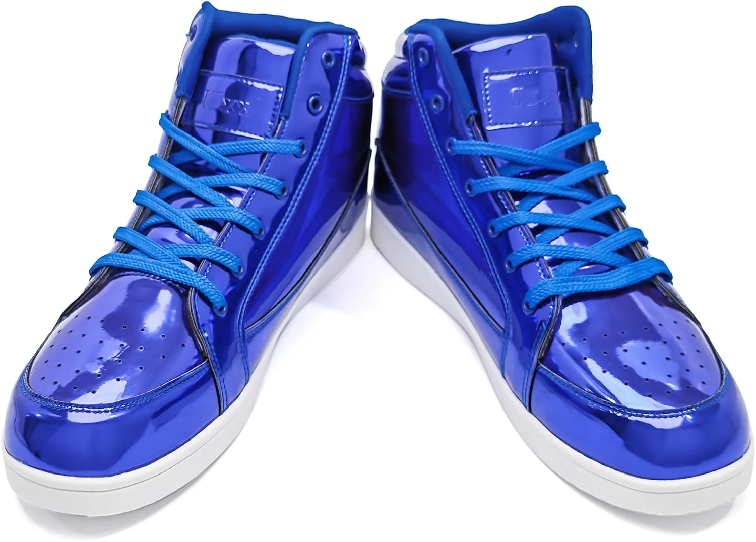 IGxx Men's Sneakers Punk Ankle Boots for Men Metal Rivet High Top Lace-up Running Basketball Shoes for Shiny Metal Decoration Shoes Motorcycle Boots