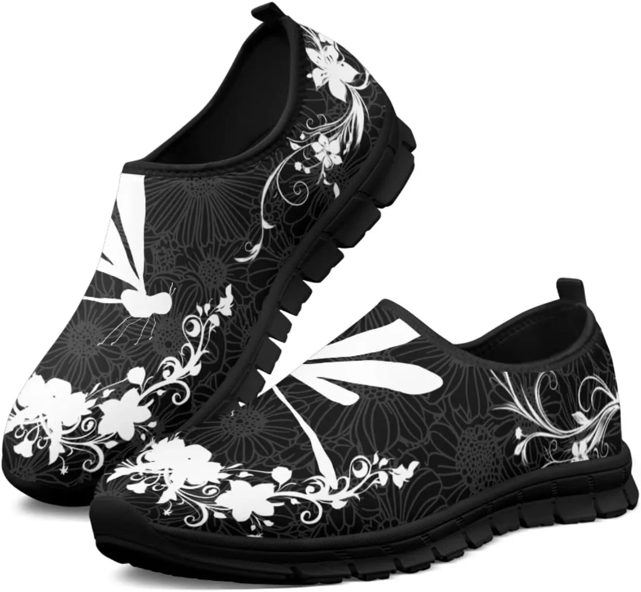 Insects Print Men Slip On Shoes Mesh Flats Shoes Women Breathable Loafers Shoes Comfortable Walking Training Shoes for Business Daily Wear