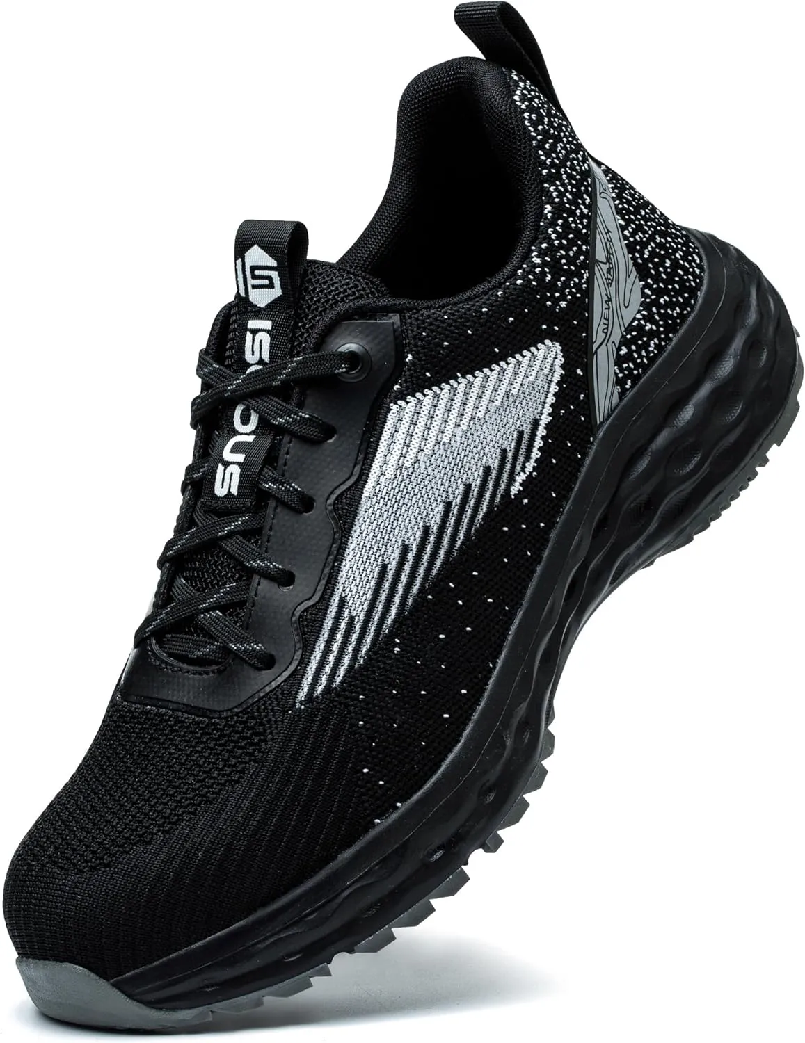 ISOOUS Steel Toe Shoes for Men Non Slip Work Shoes Women Lightweight Comfortable Safety Work Shoes for Men Puncture Proof Steel Toe Sneakers for Construction