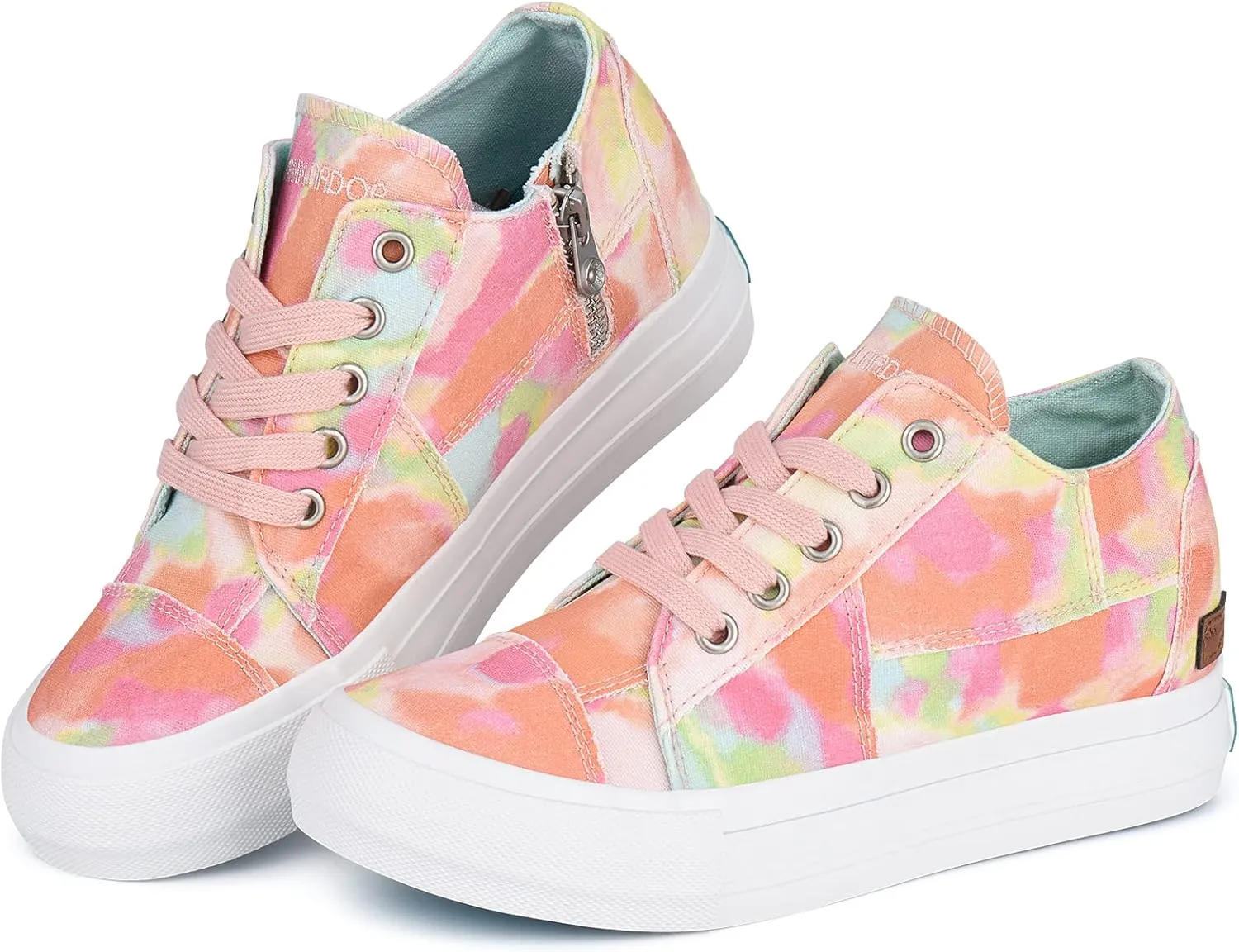 JENN ARDOR Wedge Sneakers for Women Fashion Canvas Shoes Casual Platform Hidden Heel Womens Slip On Sneaker Non Slip Side Zipper