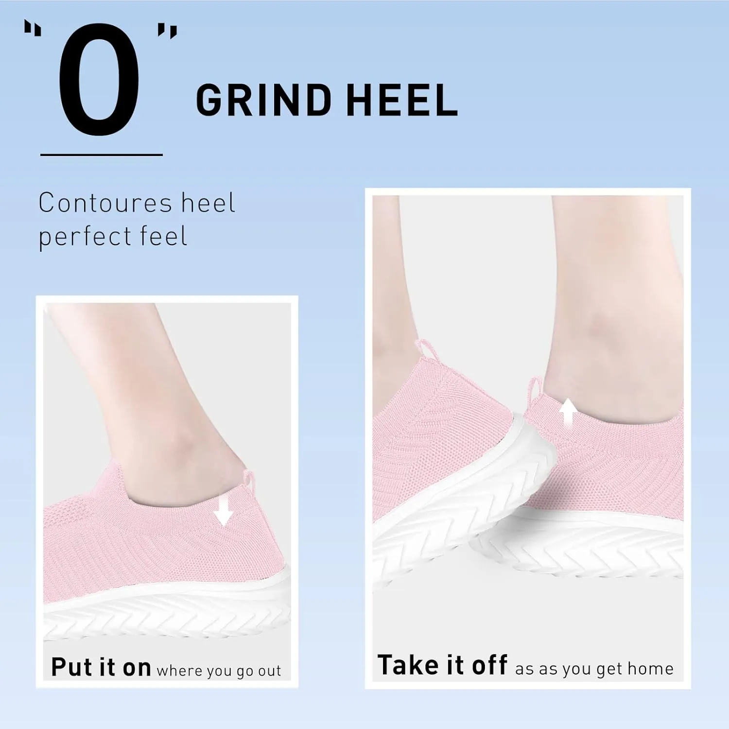 JIAFO Womens Athletic Walking Shoes, Women Slip On Shoes Sneakers, Non Slip Running Shoes for Women, Laceless Casual Breathable Lightweight Mesh Knit